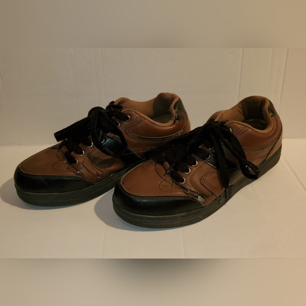 Gravity Defyer Comfort Fit Men's Shoes Sz 10 Brown Leather Sneakers Pls Read
